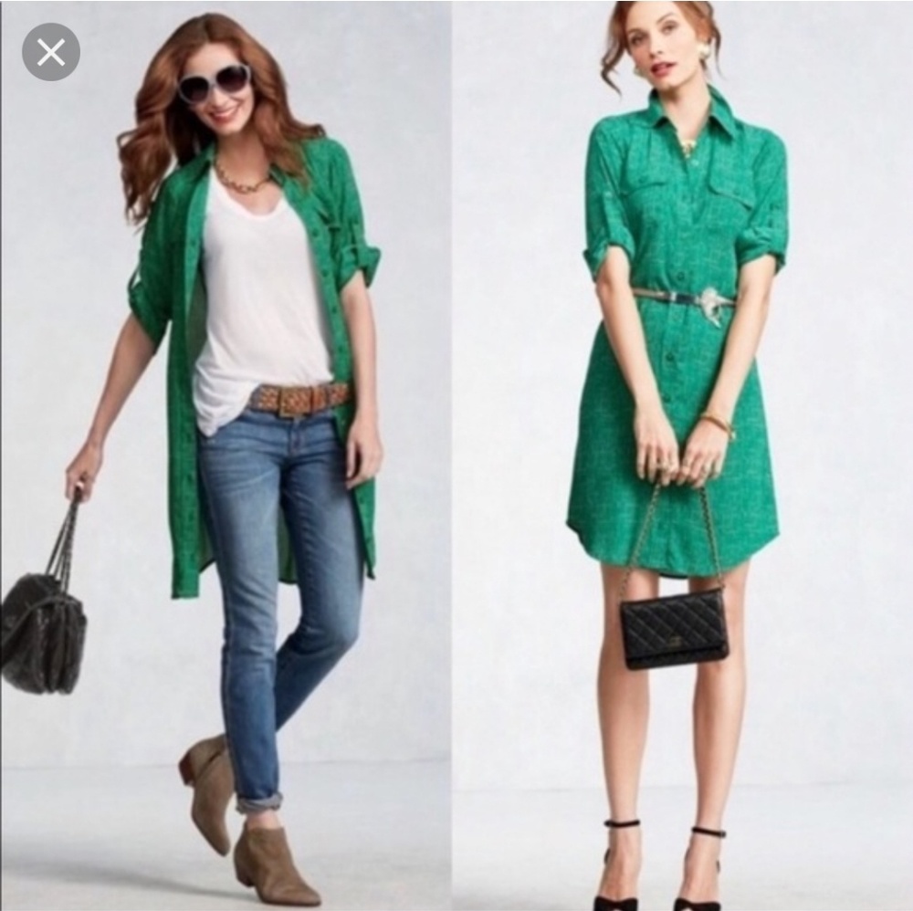 CABI EMERALD SHIRT DRESS